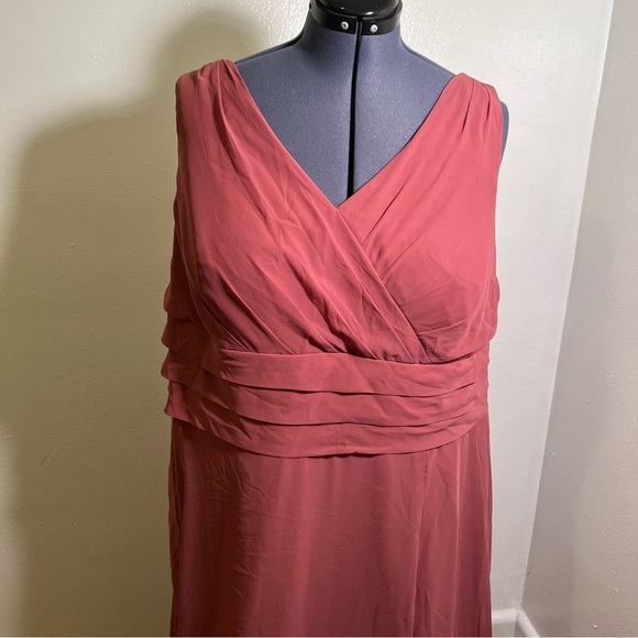 Azazie Nelly Chiffon Bridesmaid Dress Merlot A26 - Picture 4 of 11